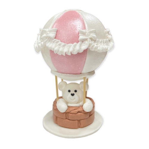 Figurka cukrowa na tort balon miś ozdoby na tort chrzest roczek urodziny